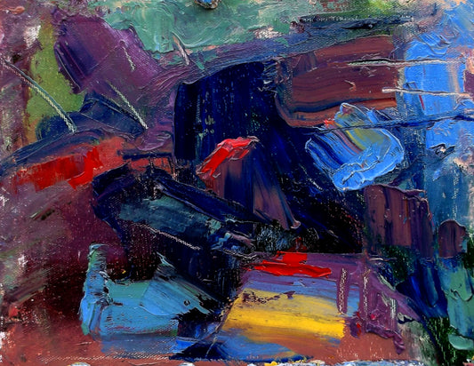 "Depths of Chromatic Tide"  oil on stretched canvas 10inch. x 8inch.