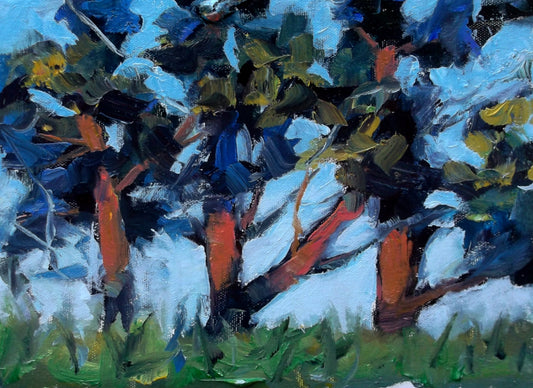 "Bluefire Dance" oil on stretched canvas 10in. x 8in.