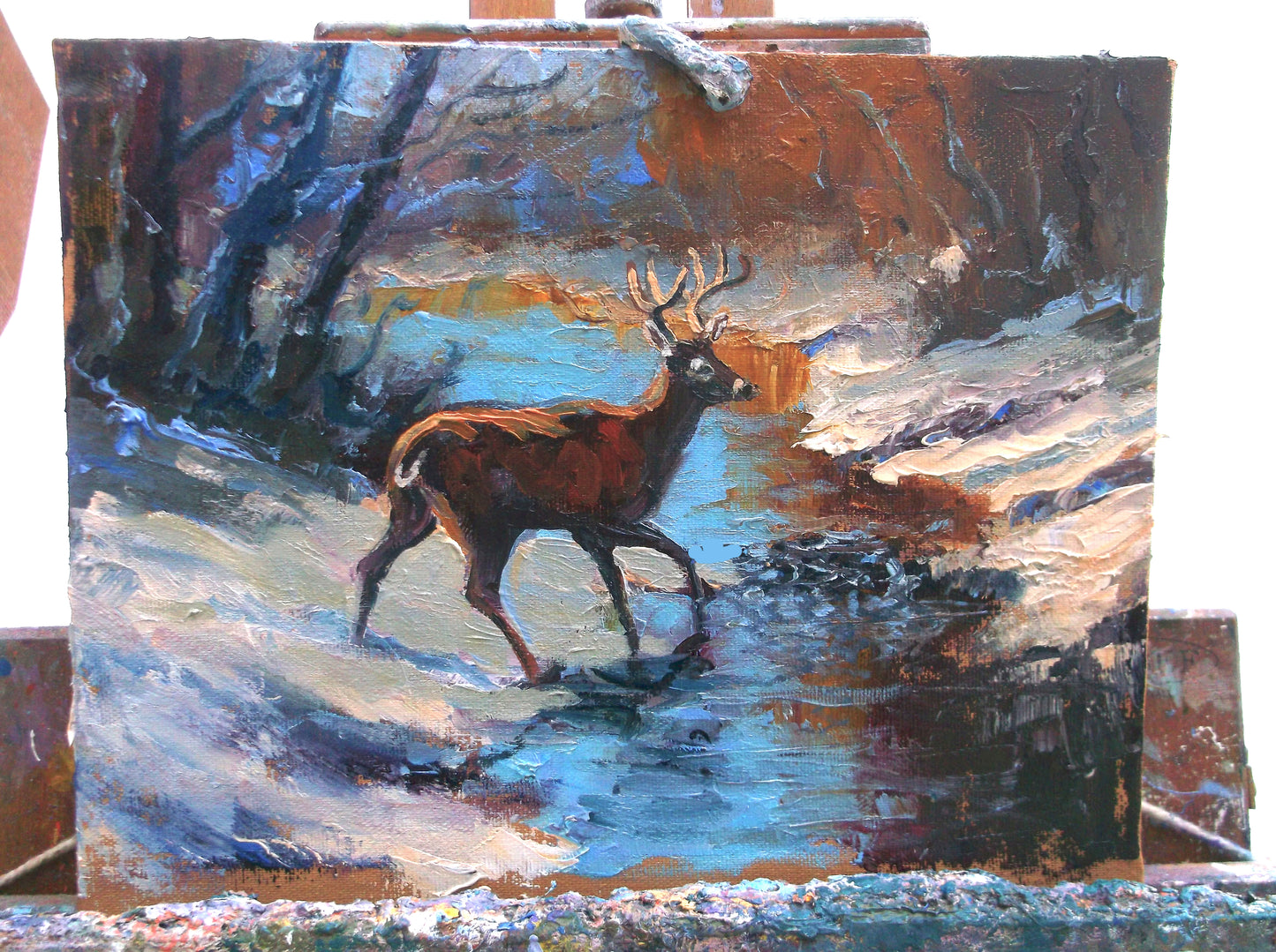"Echoes of a Winter Crossing" oil on stretched canvas 10in. x 8in.