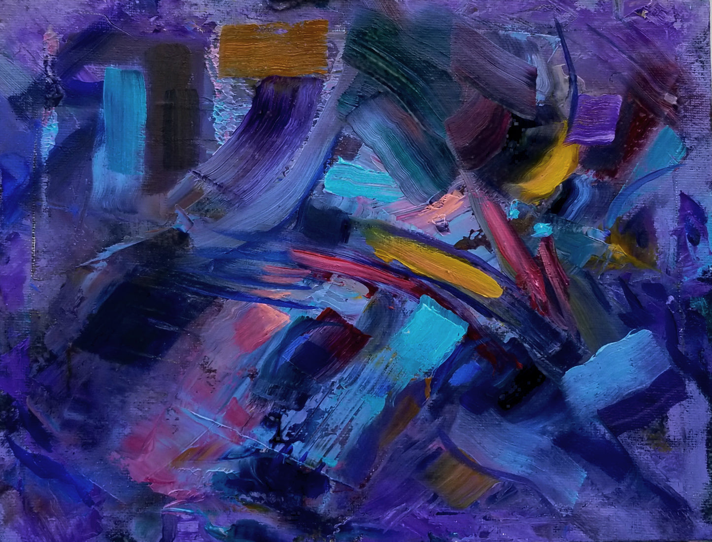 "Violet Current" oil on stretched canvas 10 x 8