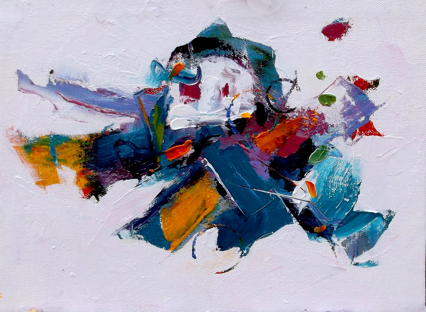 "Emerald Flashpoint" oil on canvas 10 x 8 inches