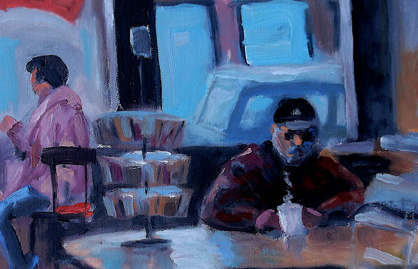 "Window Seat Reverie" oil on stretched canvas 8in. x 10in.