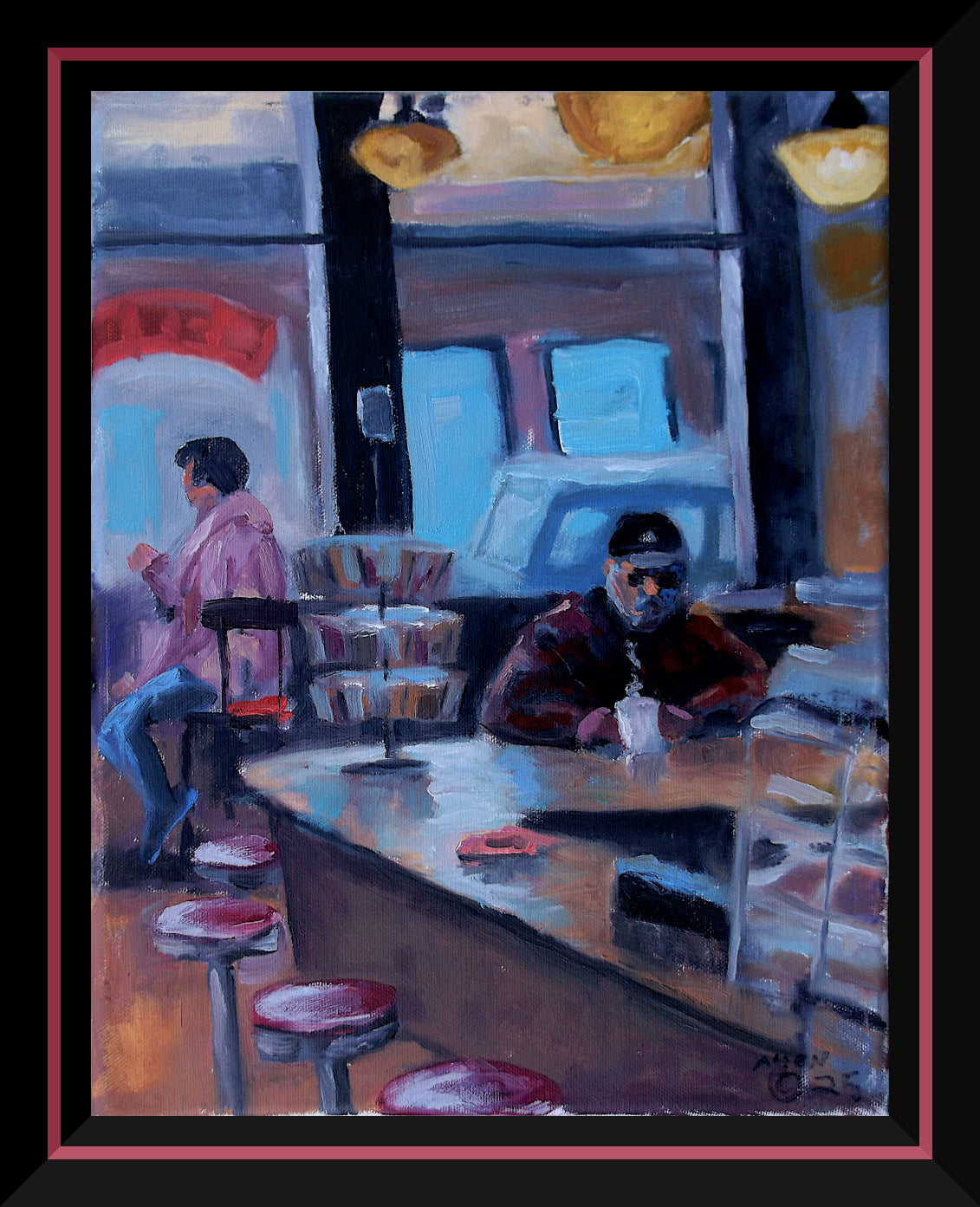 "Window Seat Reverie" oil on stretched canvas 8in. x 10in.
