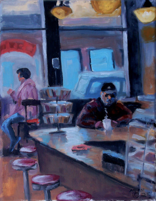 "Window Seat Reverie" oil on stretched canvas 8in. x 10in.