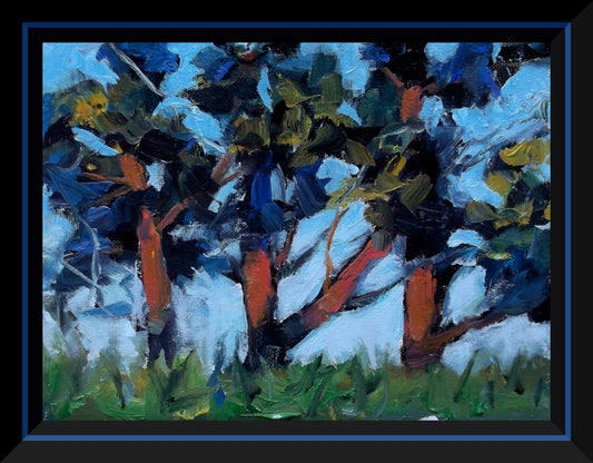 "Bluefire Dance" oil on stretched canvas 10in. x 8in.