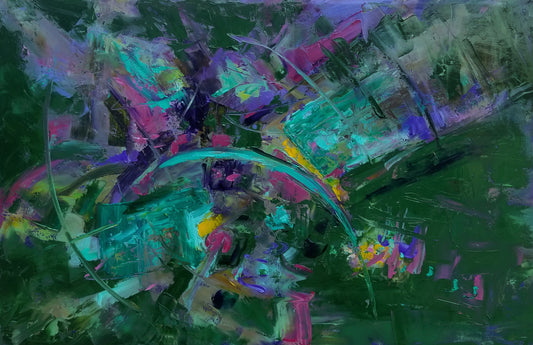 "Chromoverde" oil on stretched canvas 35in x 24in