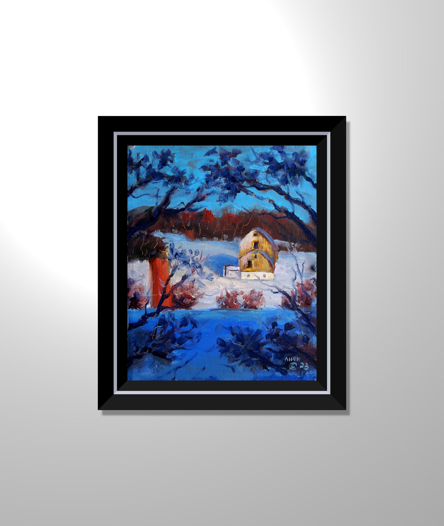 "Winterlight Frame" oil on stretched canvas 10inch. x 8inch.