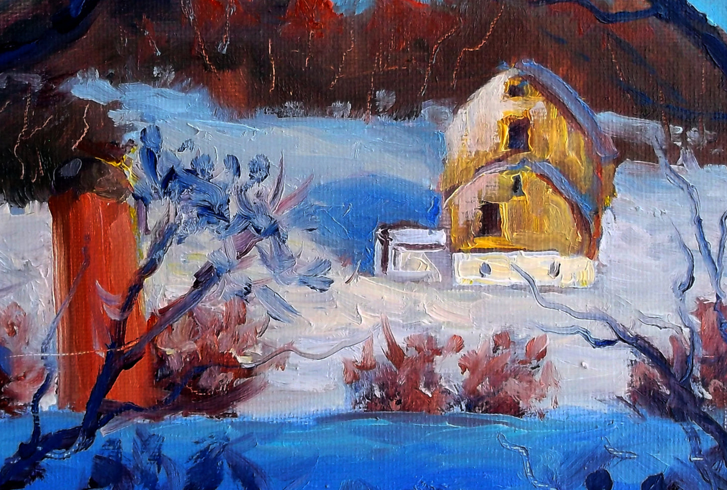 "Winterlight Frame" oil on stretched canvas 10inch. x 8inch.