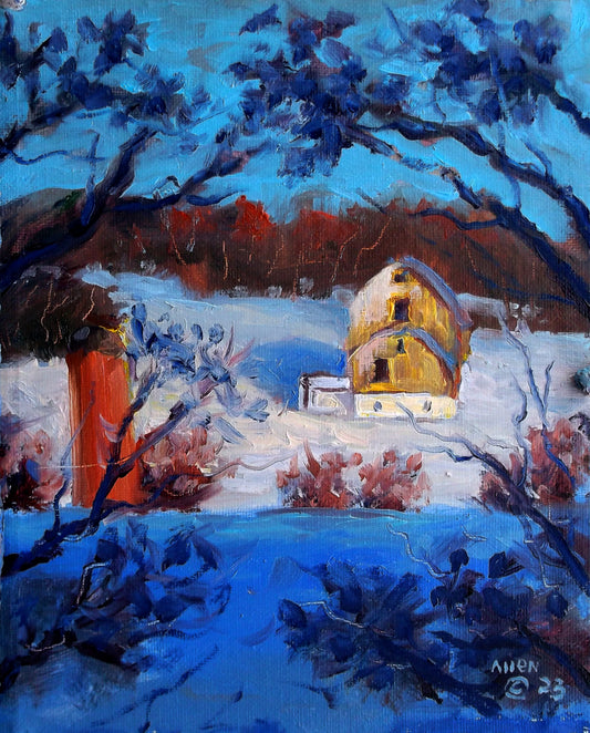 "Winterlight Frame" oil on stretched canvas 10inch. x 8inch.