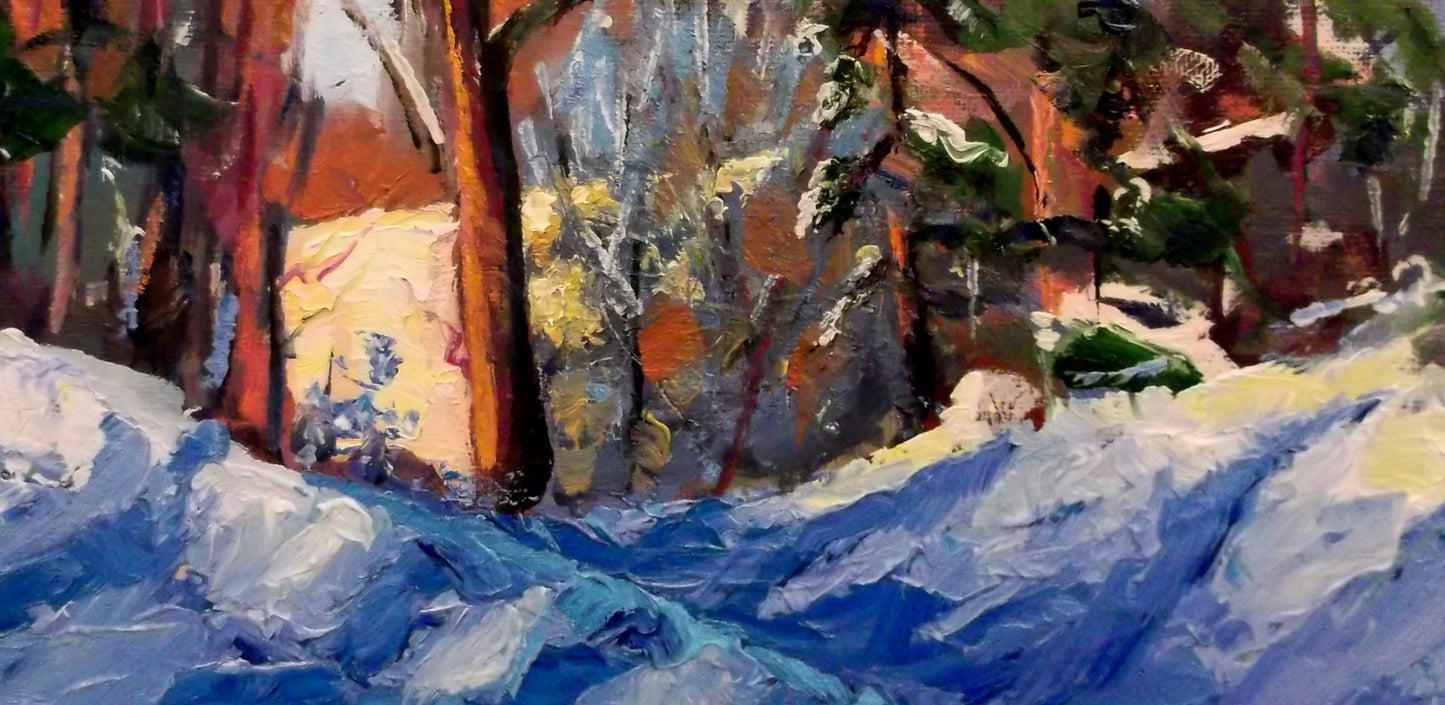 "Winter’s Quiet Tapestry" oil on stretched canvas 10in. x 8in.