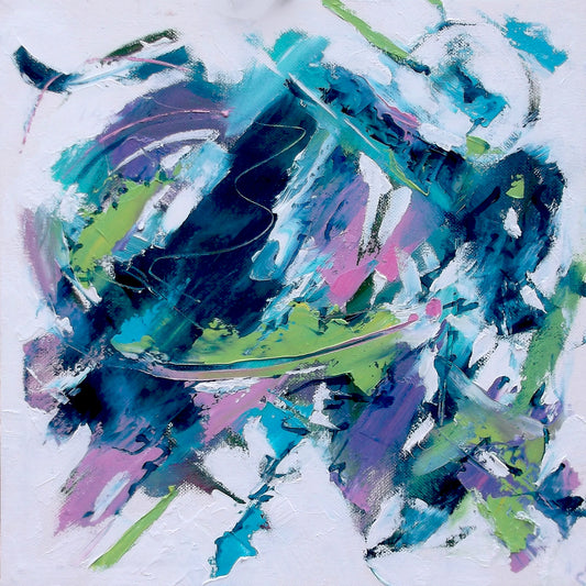 Teal Whirlwind oil on stretched canvas