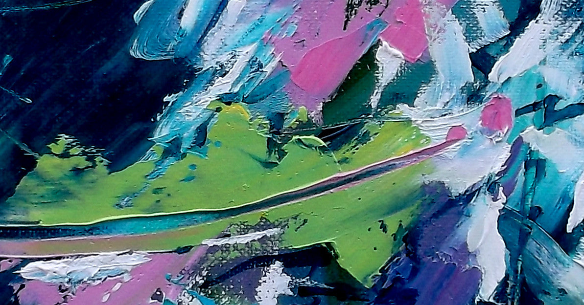 Teal Whirlwind oil on stretched canvas