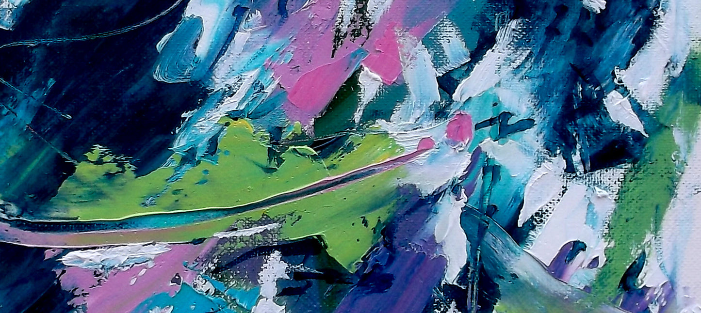 Teal Whirlwind oil on stretched canvas