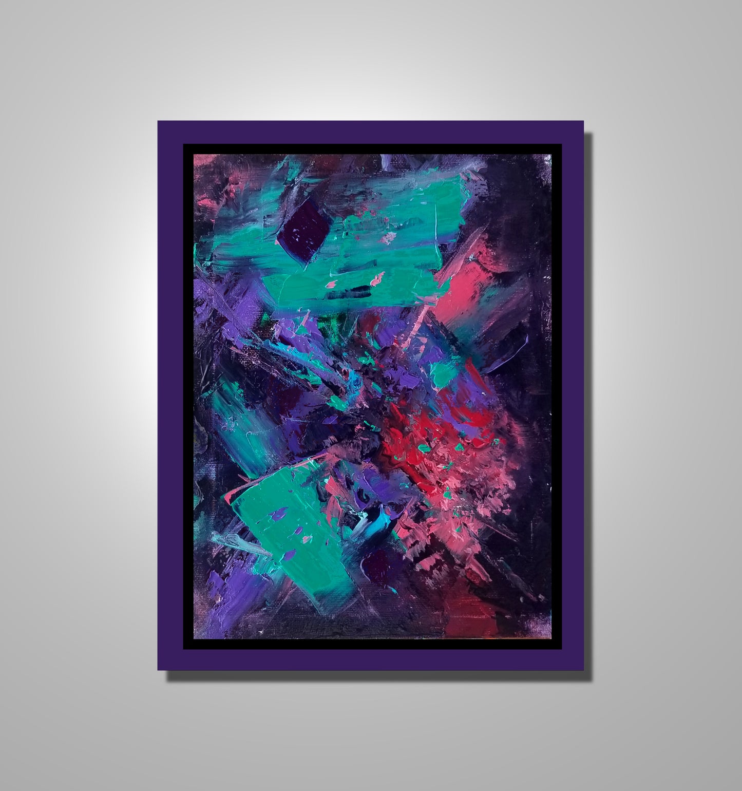 "Soulblend" is an abstract oil on stretched canvas 8 x 10 inches