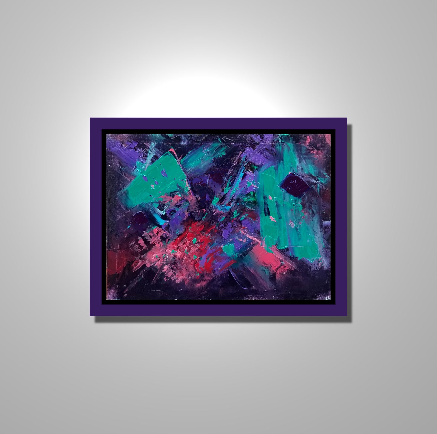 "Soulblend" is an abstract oil on stretched canvas 8 x 10 inches