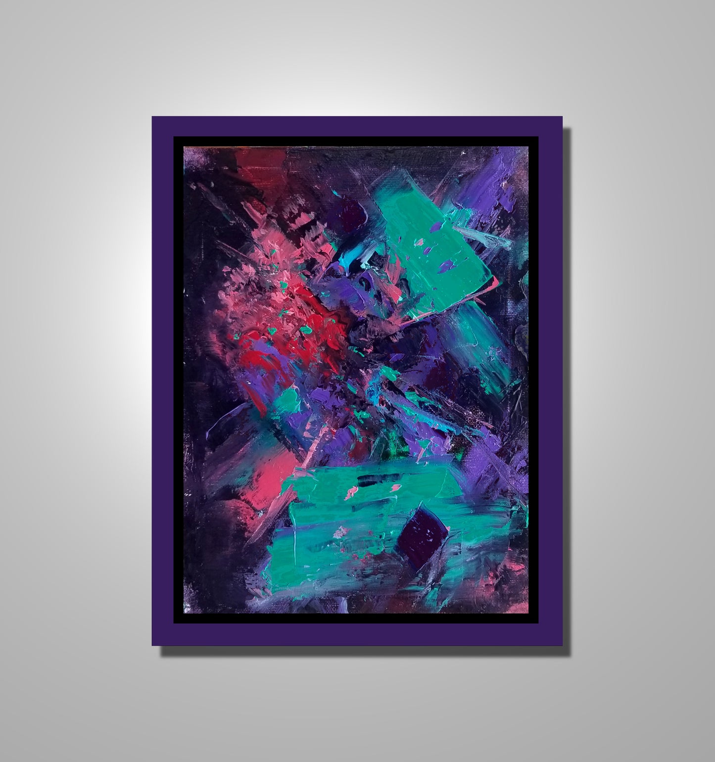 "Soulblend" is an abstract oil on stretched canvas 8 x 10 inches