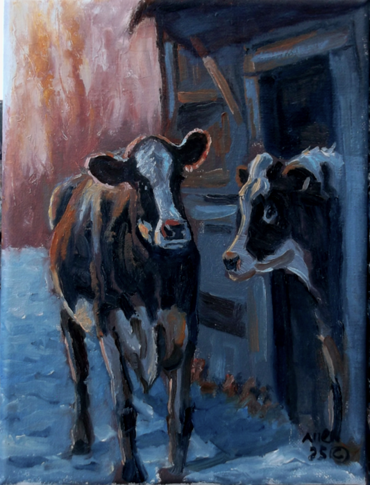 "Echoes Near the Barn"  8 x 10 oil on stretched canvas