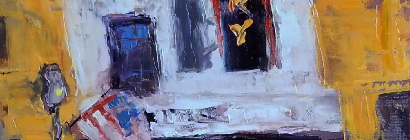 "Amery Theater" oil on stretched canvas 10in x 8in