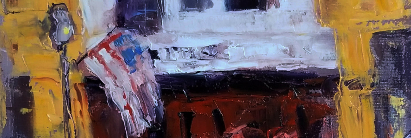 "Amery Theater" oil on stretched canvas 10in x 8in