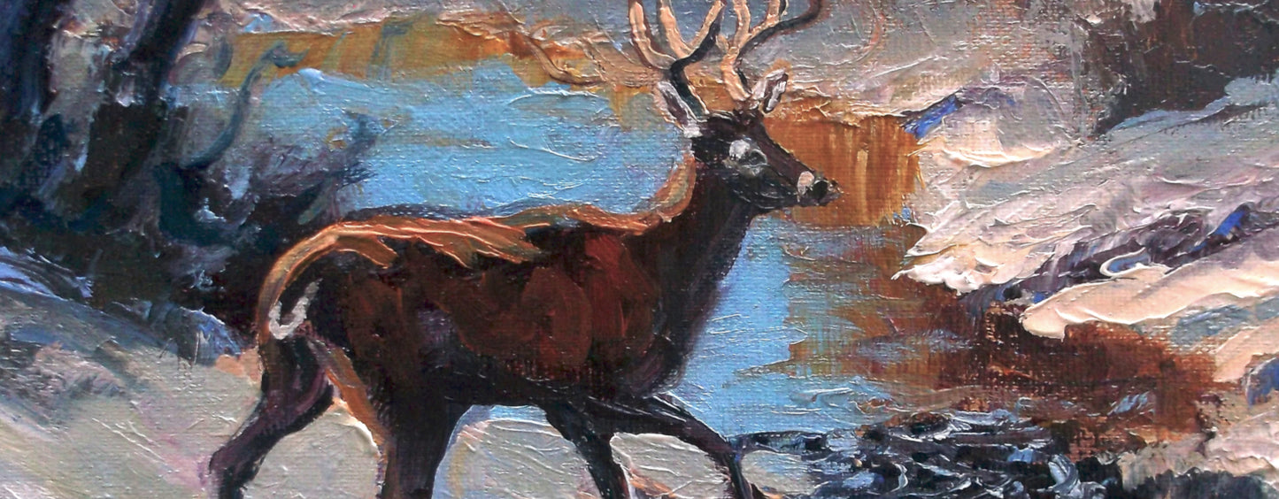"Echoes of a Winter Crossing" oil on stretched canvas 10in. x 8in.