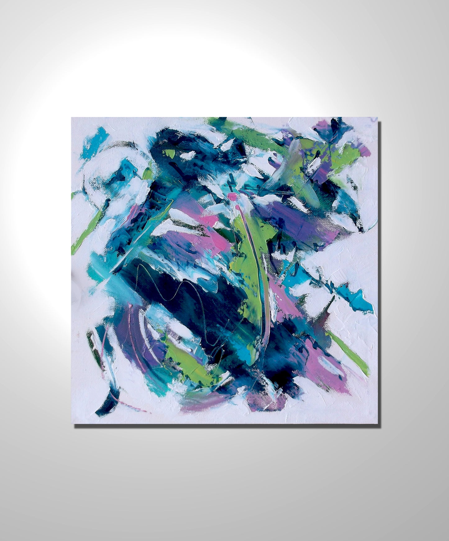 Teal Whirlwind oil on stretched canvas