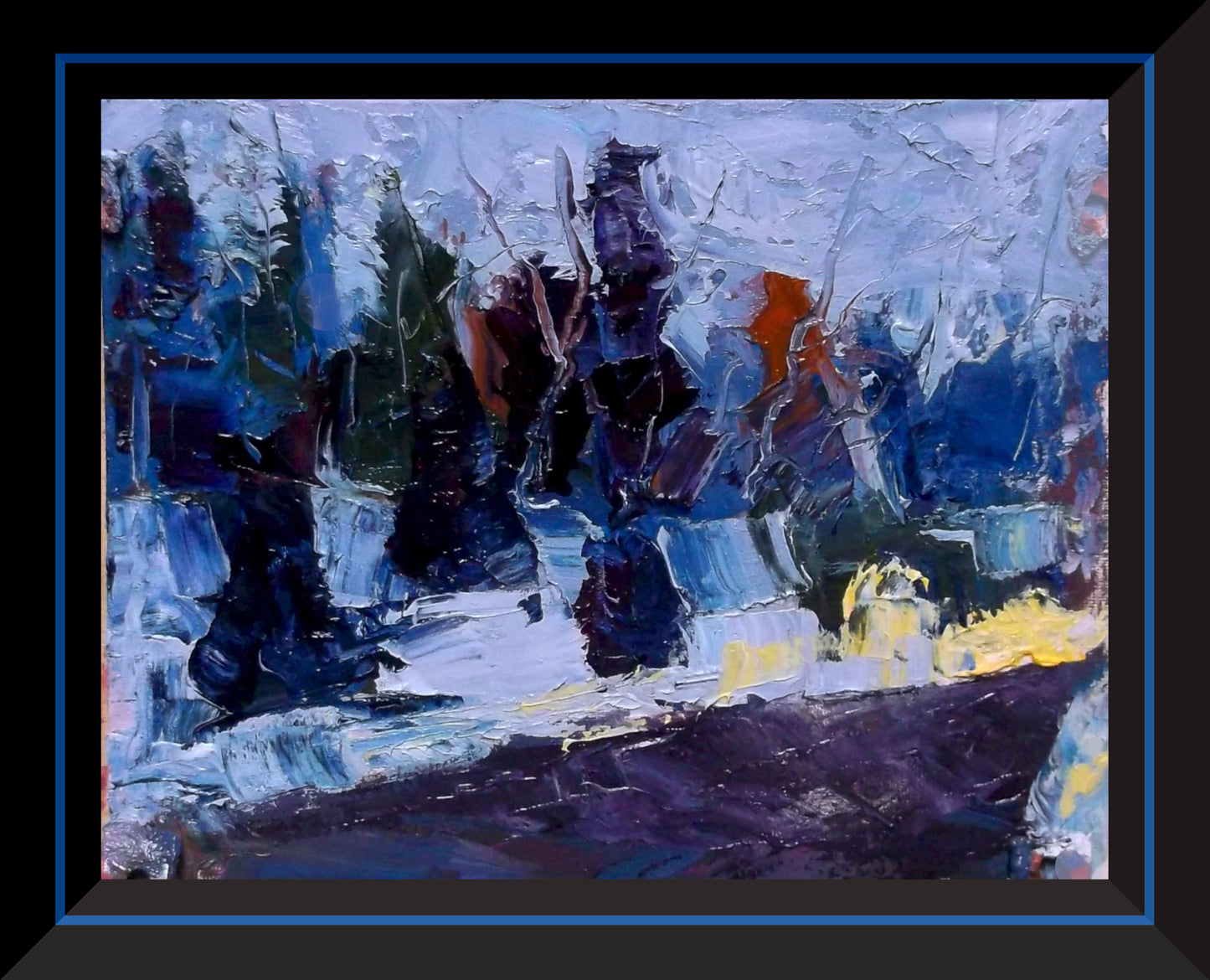 "Echoes Through Frosted Pines" oil on stretched canvas 10in. x 8in.