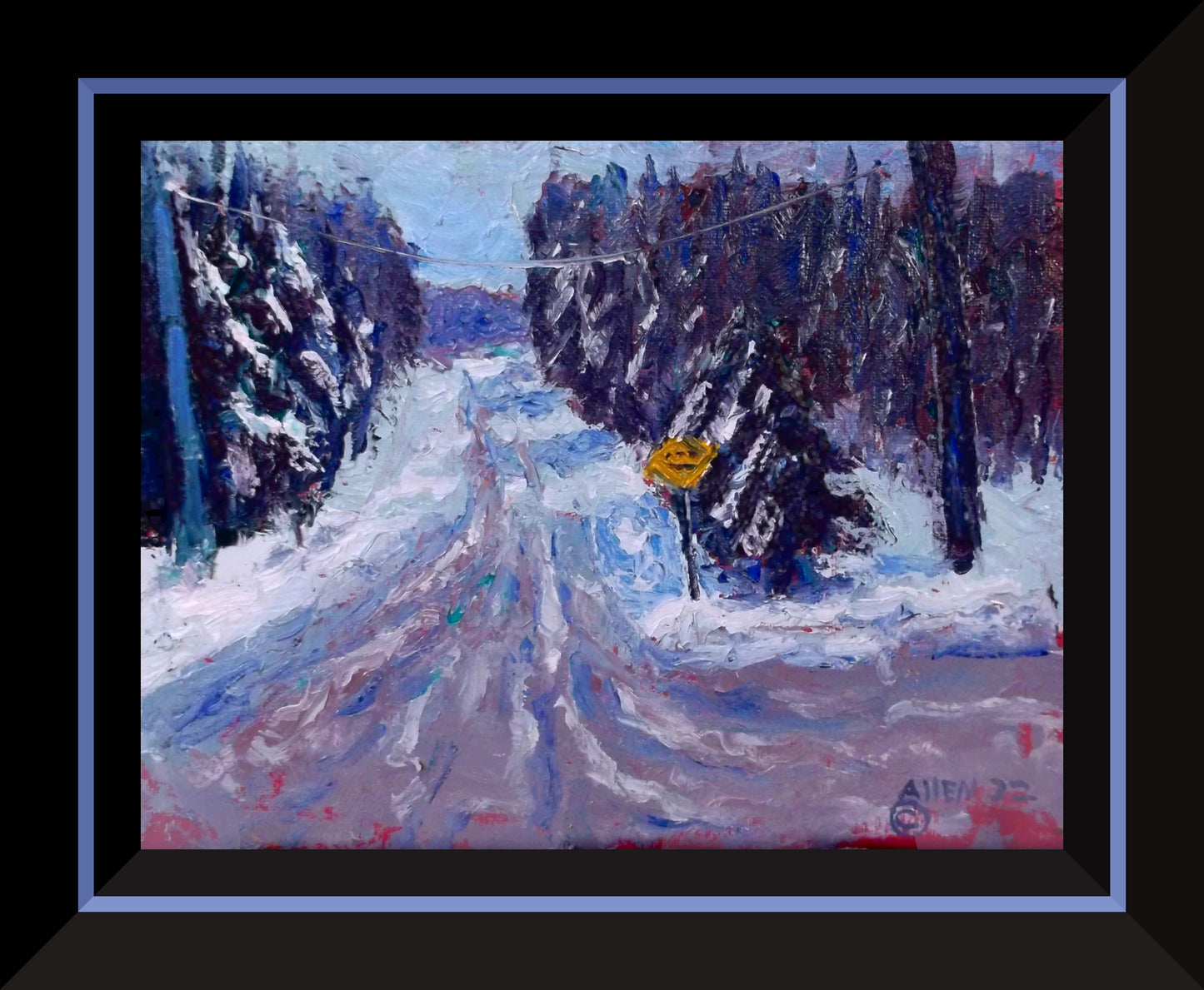 "Blizzard’s Quiet Trace" oil on stretched canvas 10in x 8in
