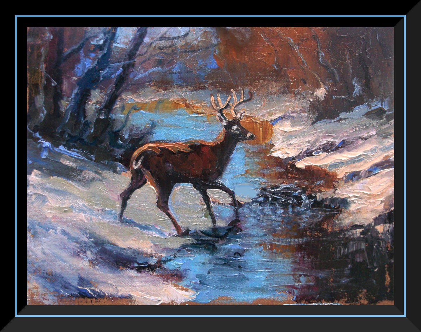 "Echoes of a Winter Crossing" oil on stretched canvas 10in. x 8in.