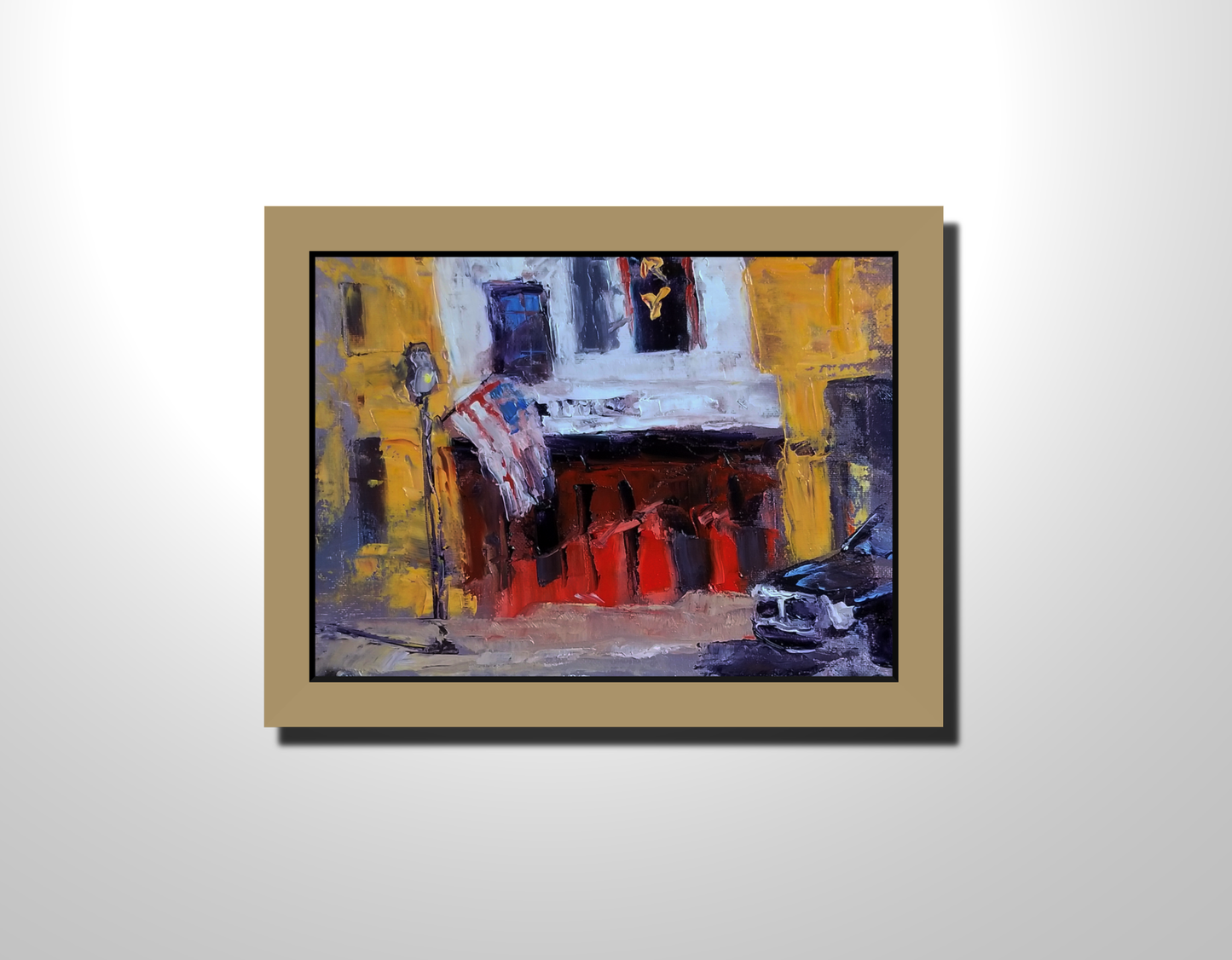 "Amery Theater" oil on stretched canvas 10in x 8in