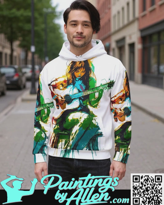 Woman playing Guitar Hoodie