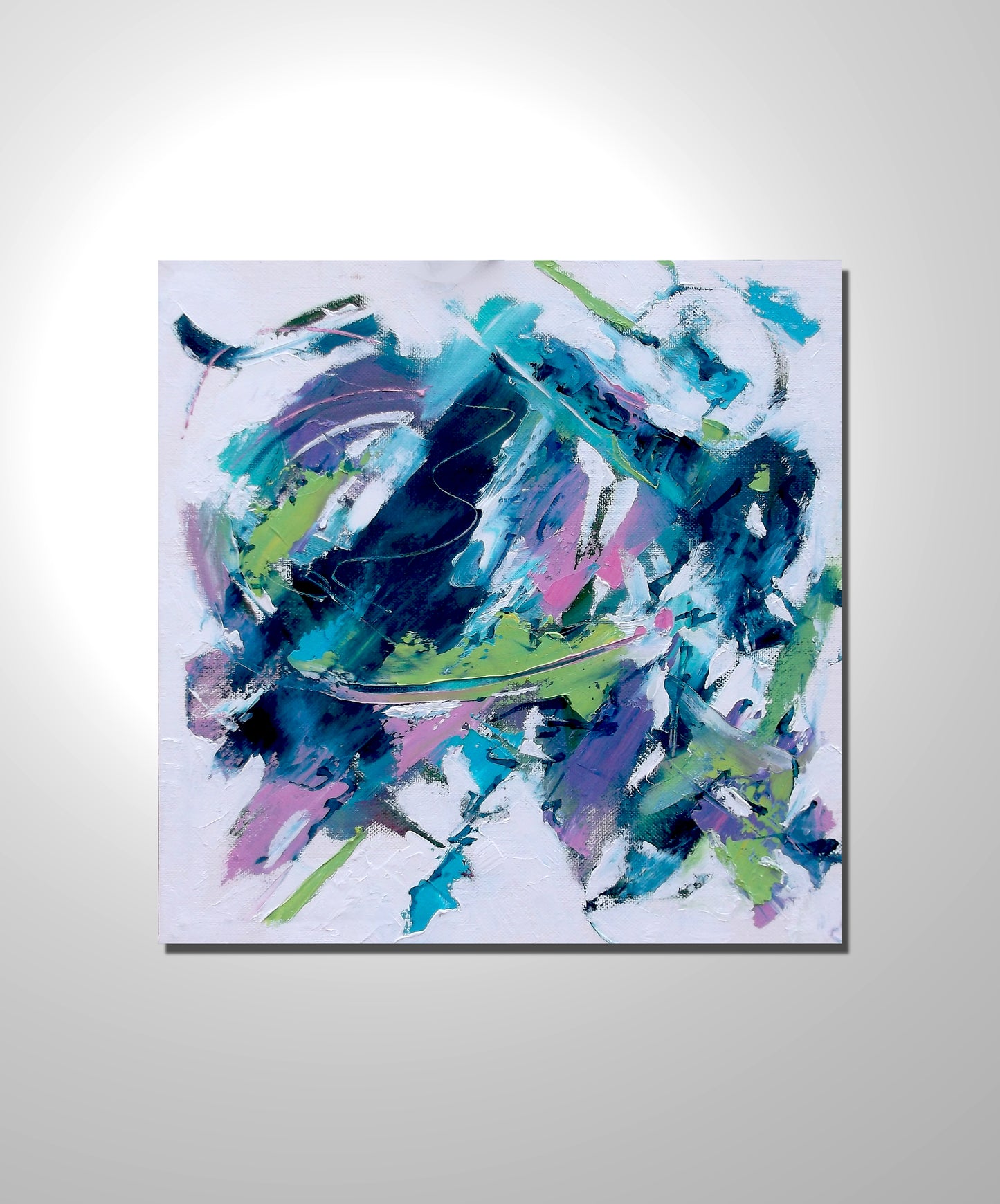 Teal Whirlwind oil on stretched canvas