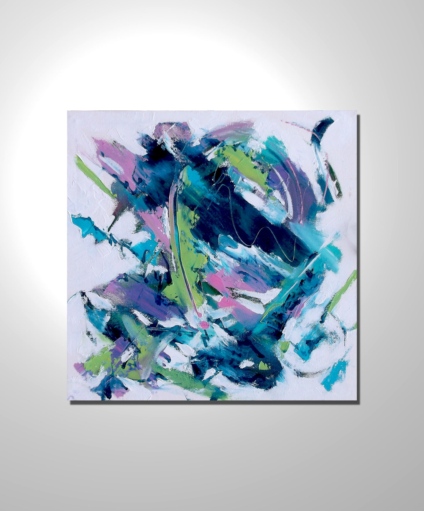 Teal Whirlwind oil on stretched canvas