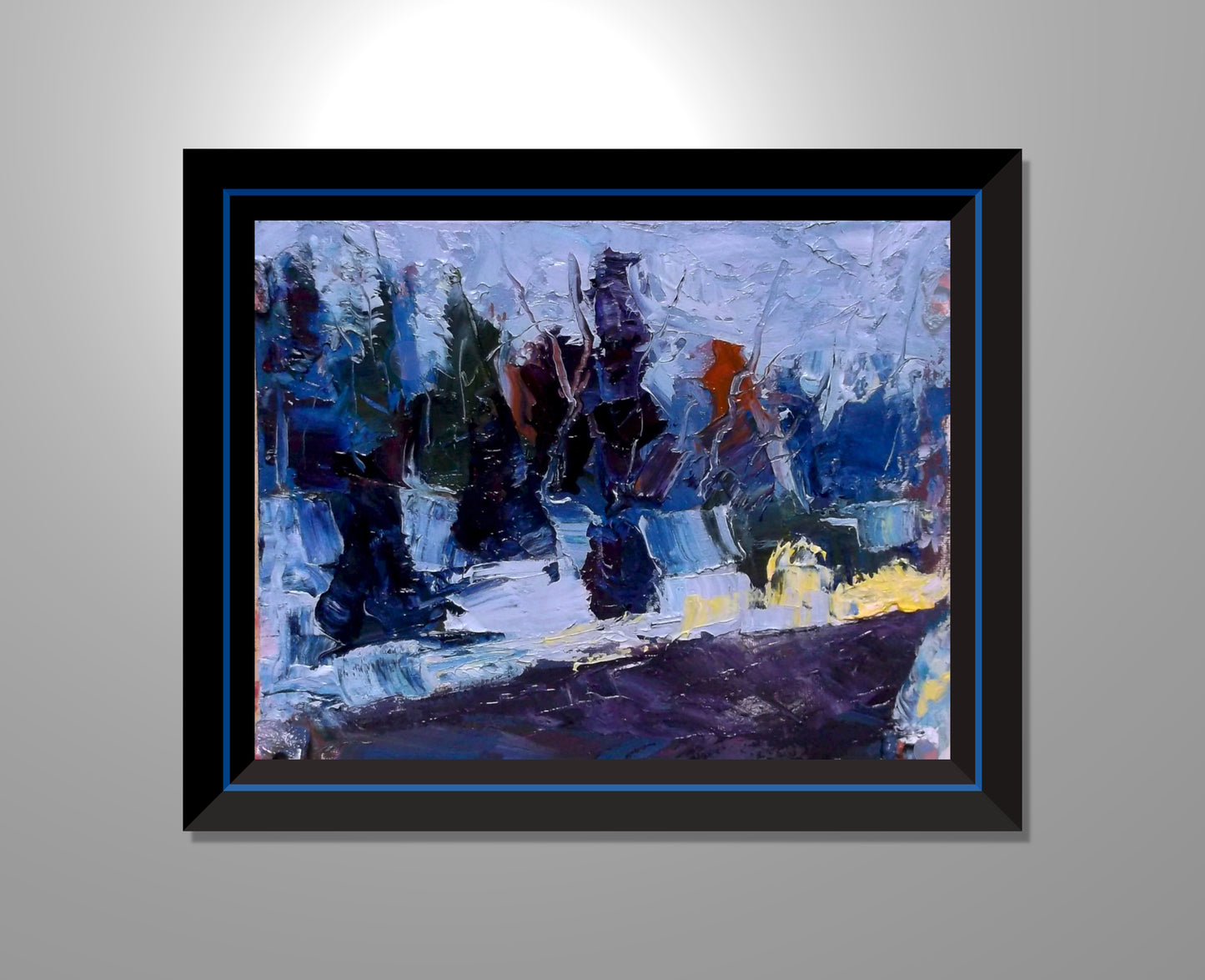 "Echoes Through Frosted Pines" oil on stretched canvas 10in. x 8in.